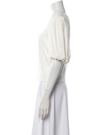 FRAME Square Neckline Short Sleeve Crop Top