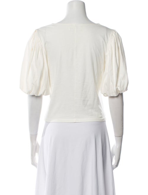 FRAME Square Neckline Short Sleeve Crop Top