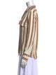 FRAME Silk Striped Button-Up Top
