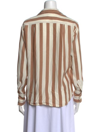 FRAME Silk Striped Button-Up Top