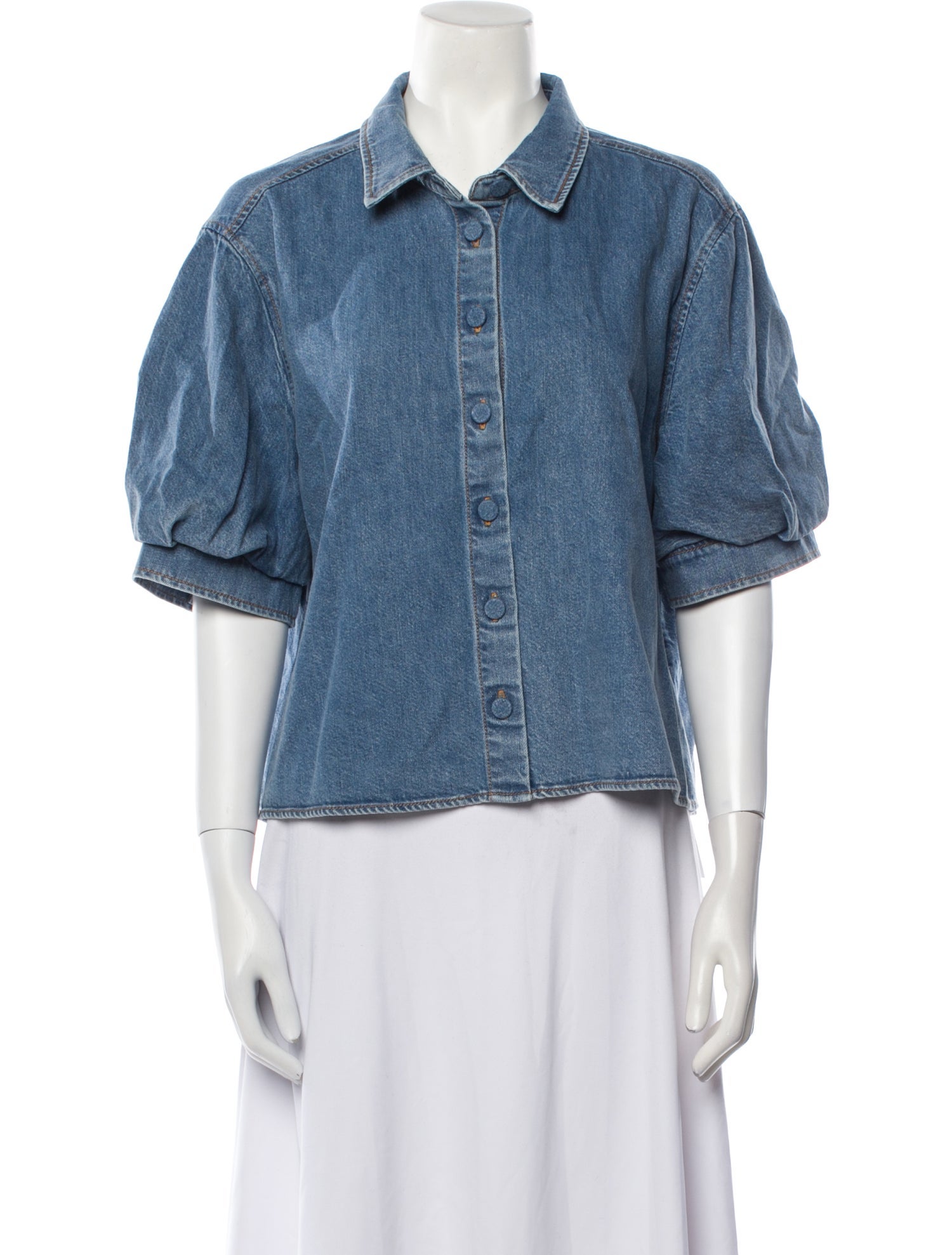 FRAME Three-Quarter Sleeve Crop Top