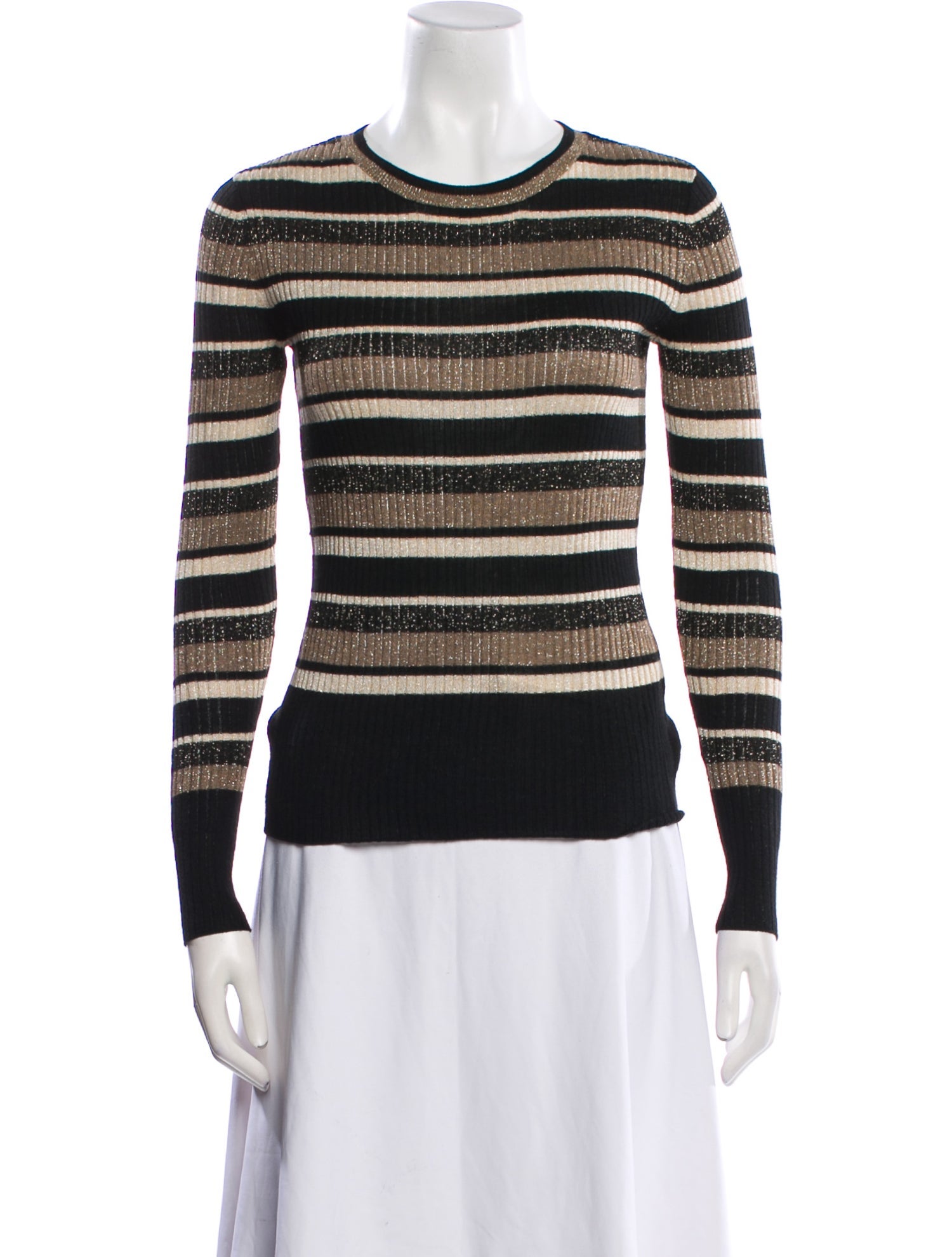 FRAME Striped Crew Neck Sweatshirt