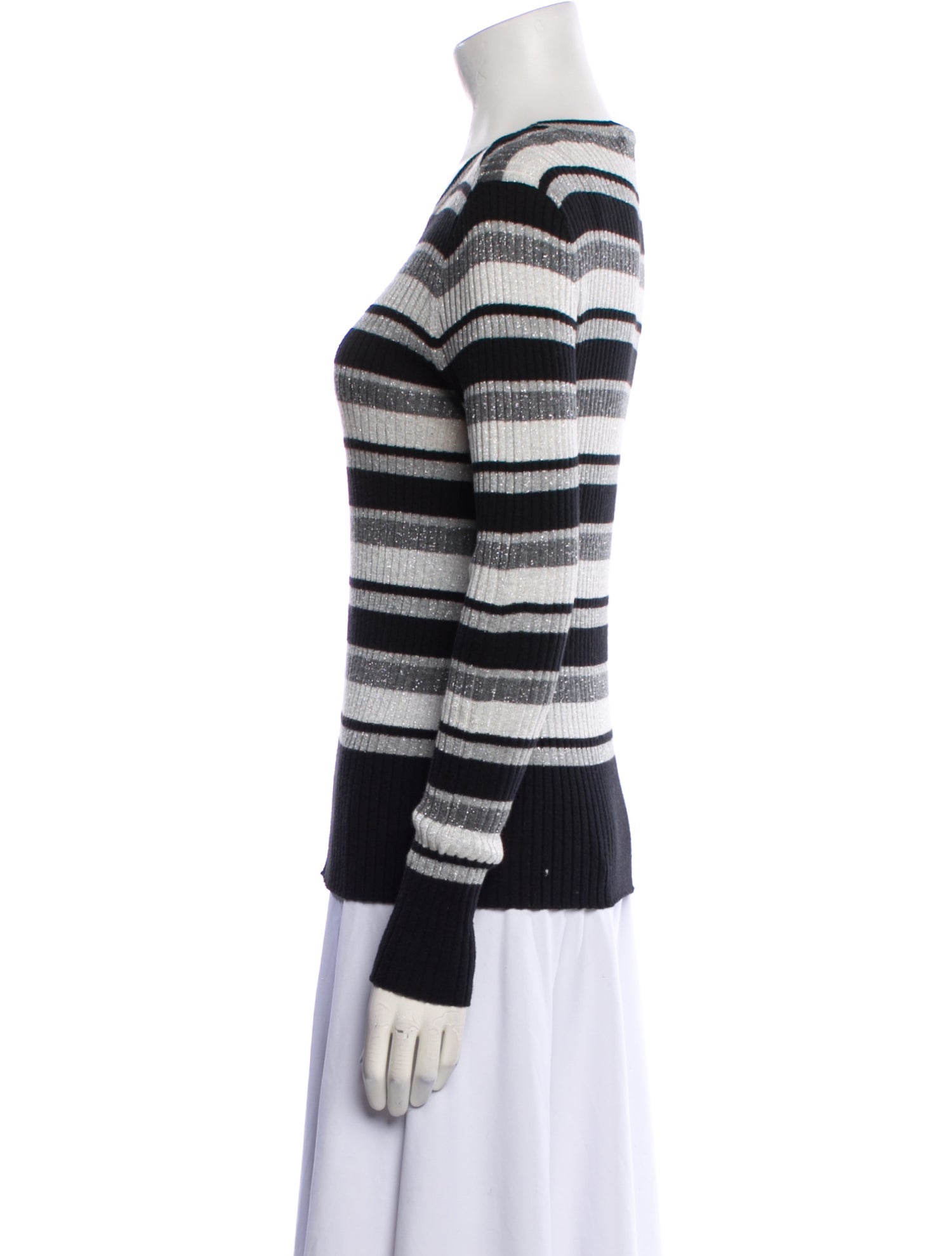 FRAME Striped Scoop Neck Sweater