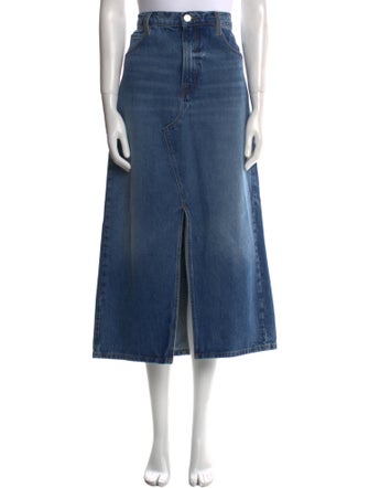 FRAME Raw-Edge Trim Midi Length Skirt