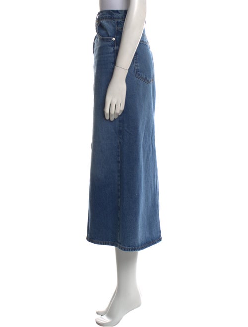 FRAME Raw-Edge Trim Midi Length Skirt