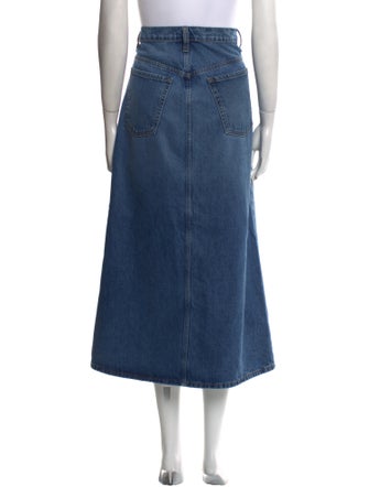 FRAME Raw-Edge Trim Midi Length Skirt