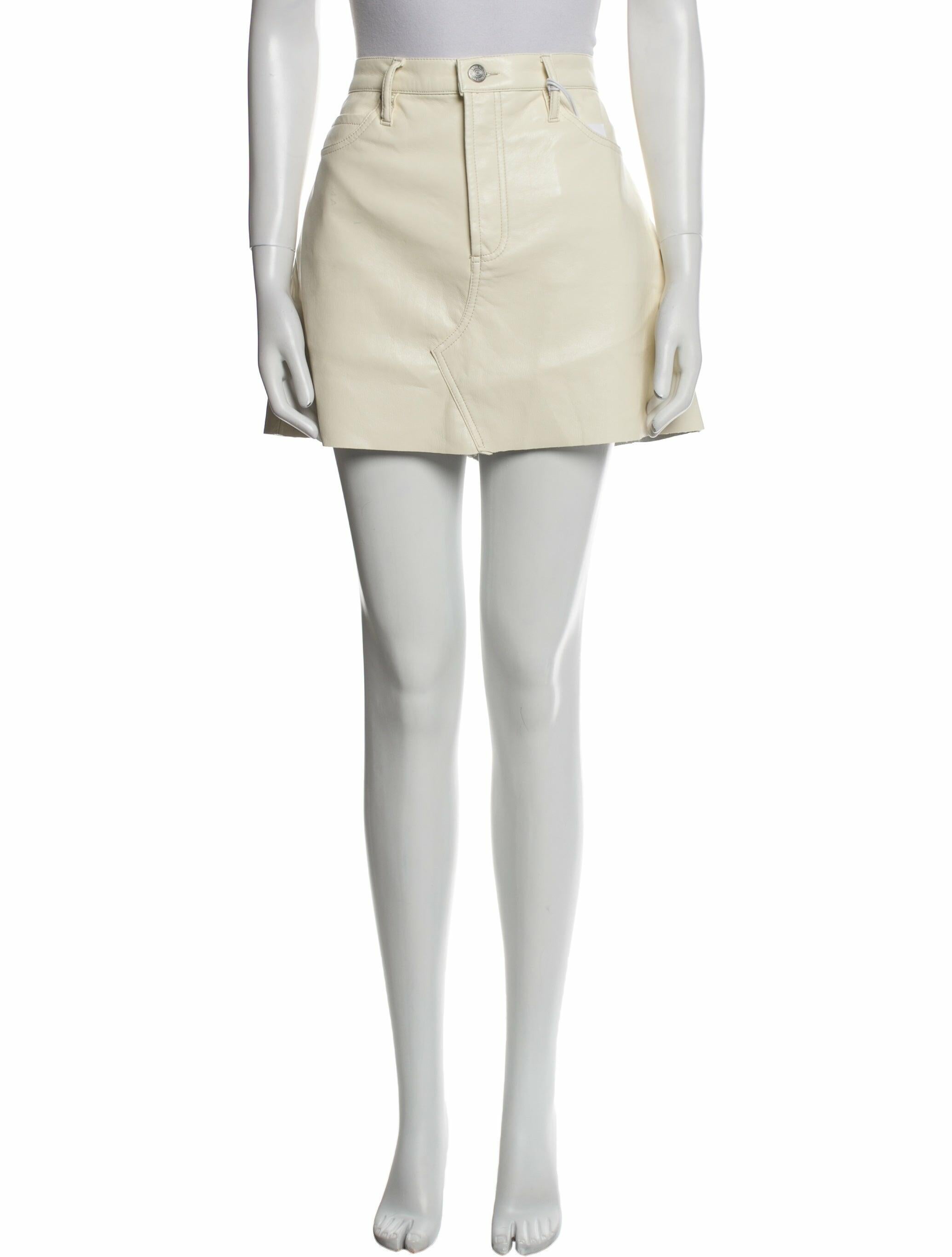 FRAME Leather Mini Skirt