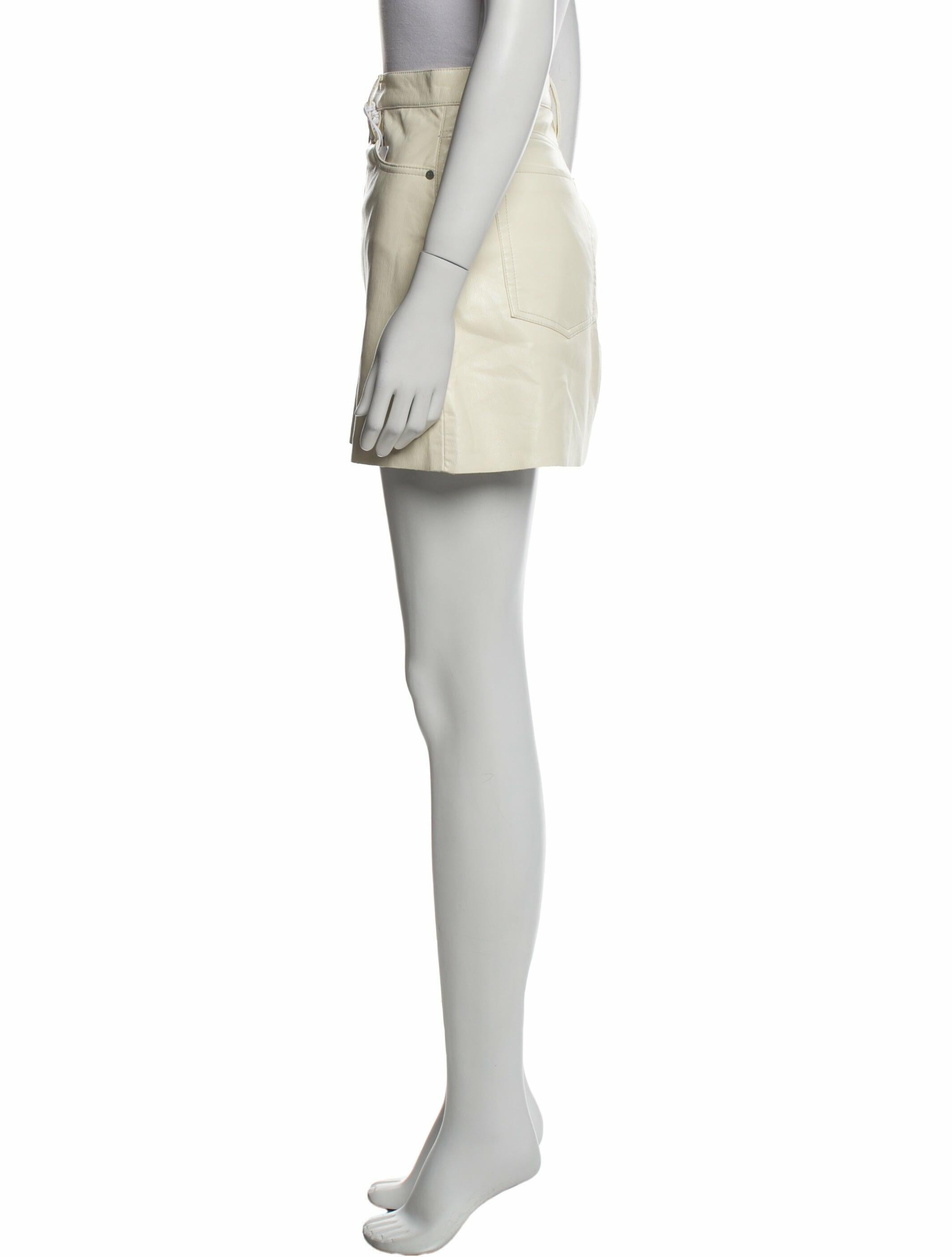 FRAME Leather Mini Skirt