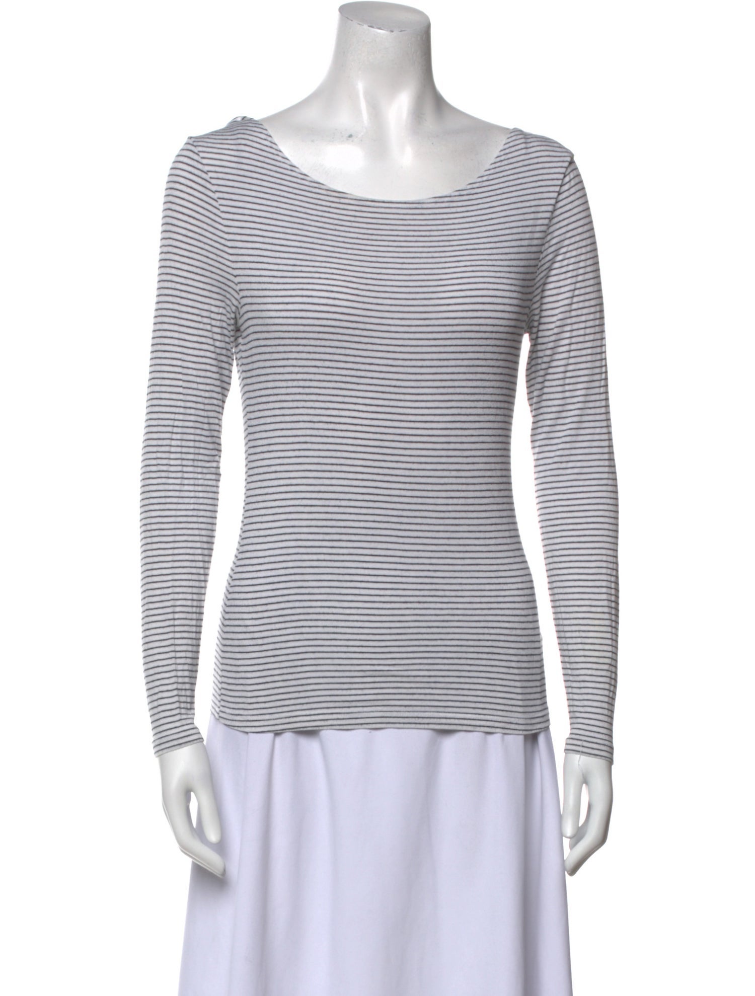 FRAME Striped Bateau Neckline Top