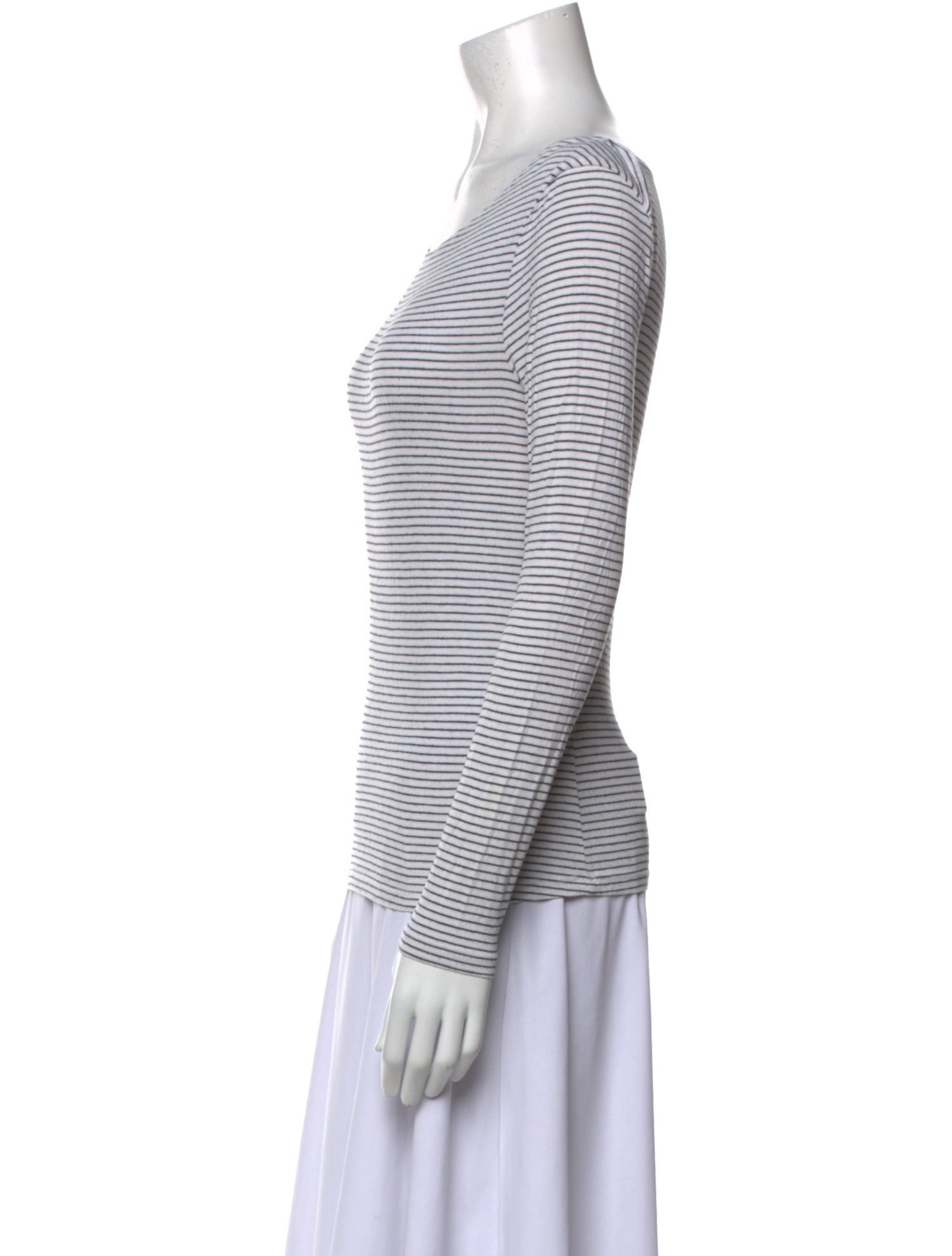 FRAME Striped Bateau Neckline Top