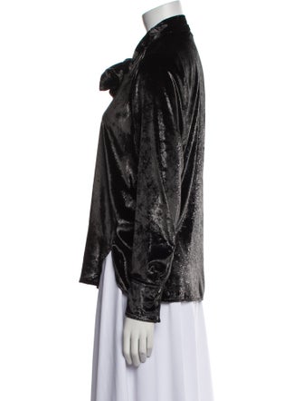 FRAME Velvet Long Sleeve Button-Up Top