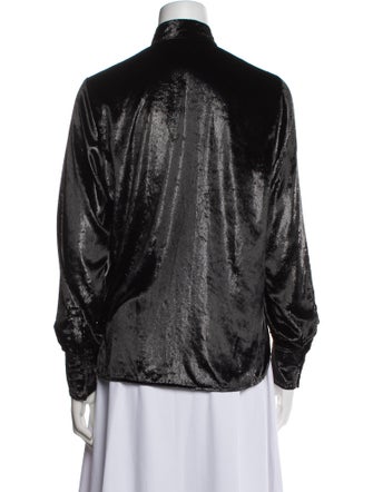 FRAME Velvet Long Sleeve Button-Up Top