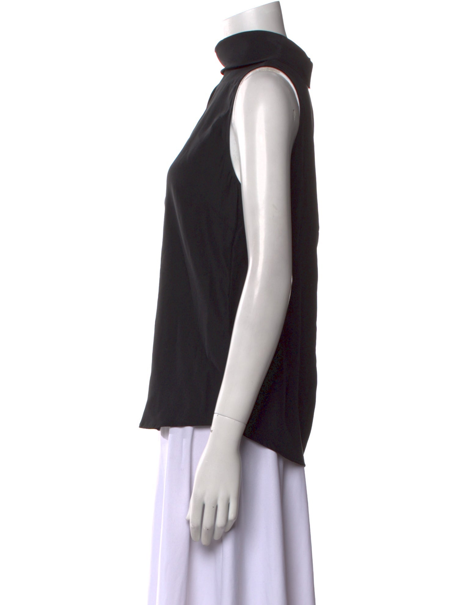 FRAME Silk Mock Neck Top