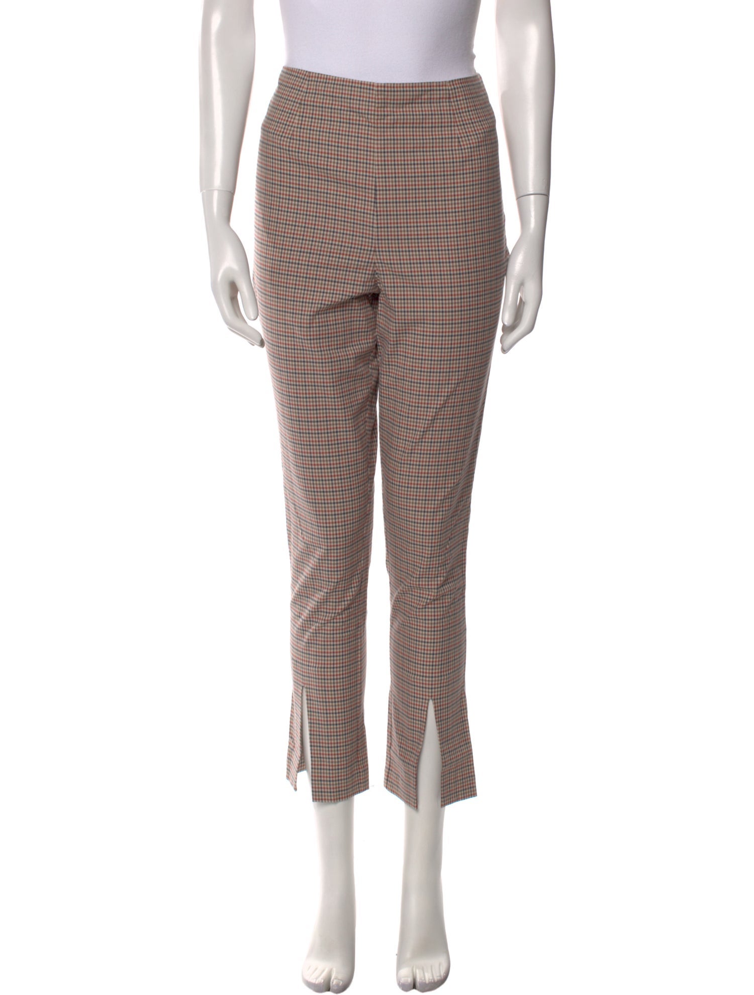 FRAME Plaid Print Straight Leg Pants
