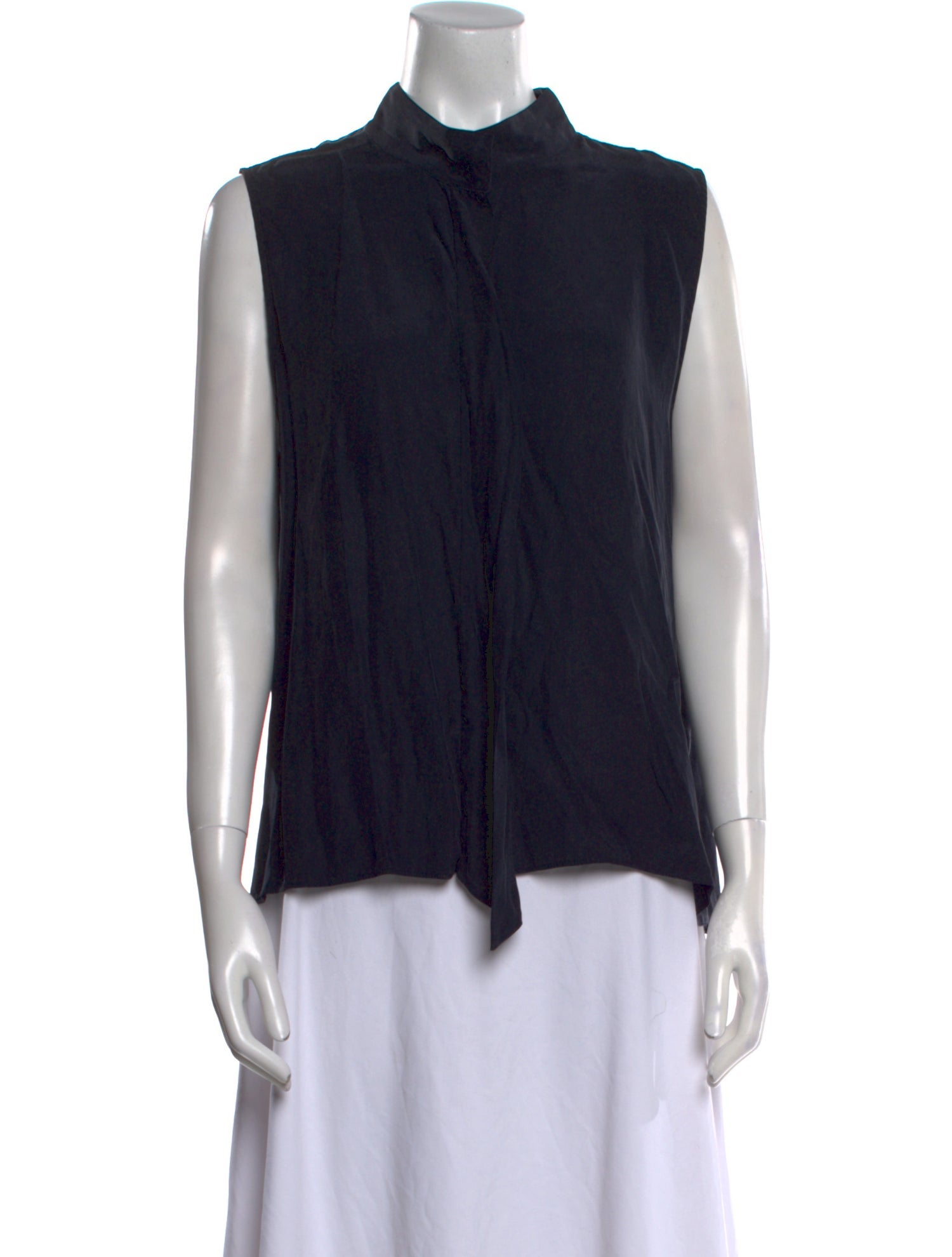 FRAME Silk Mock Neck Blouse