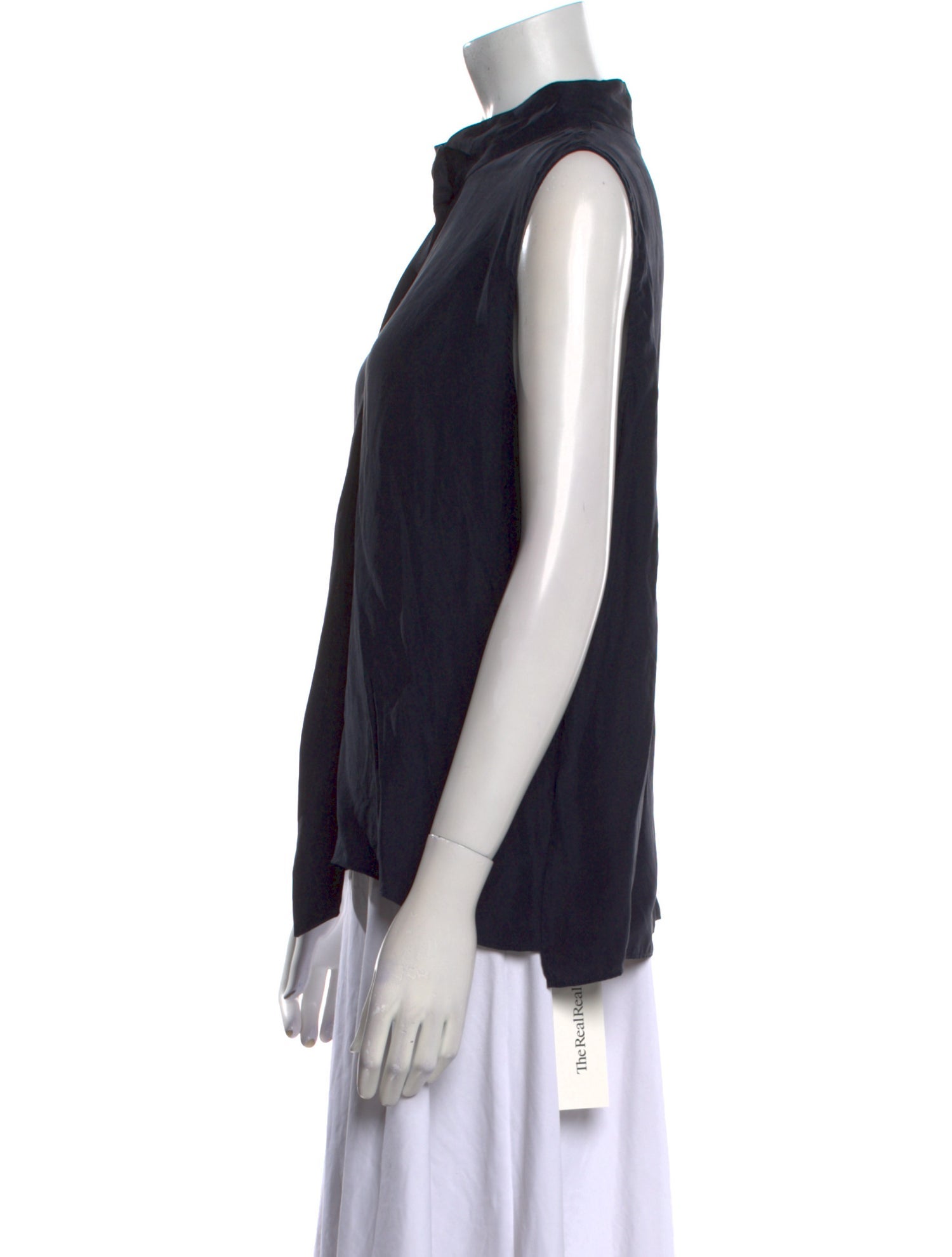 FRAME Silk Mock Neck Blouse