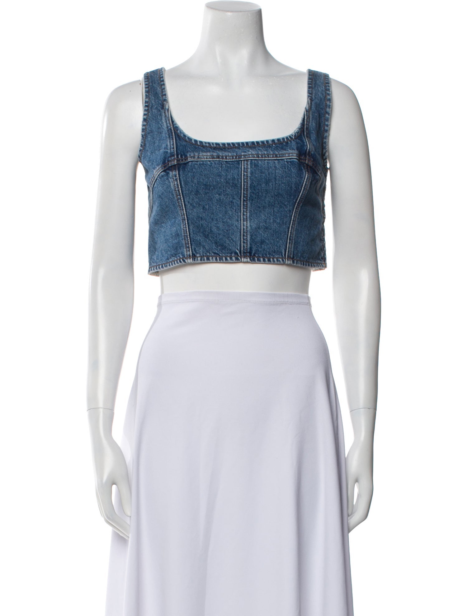 FRAME Square Neckline Sleeveless Crop Top