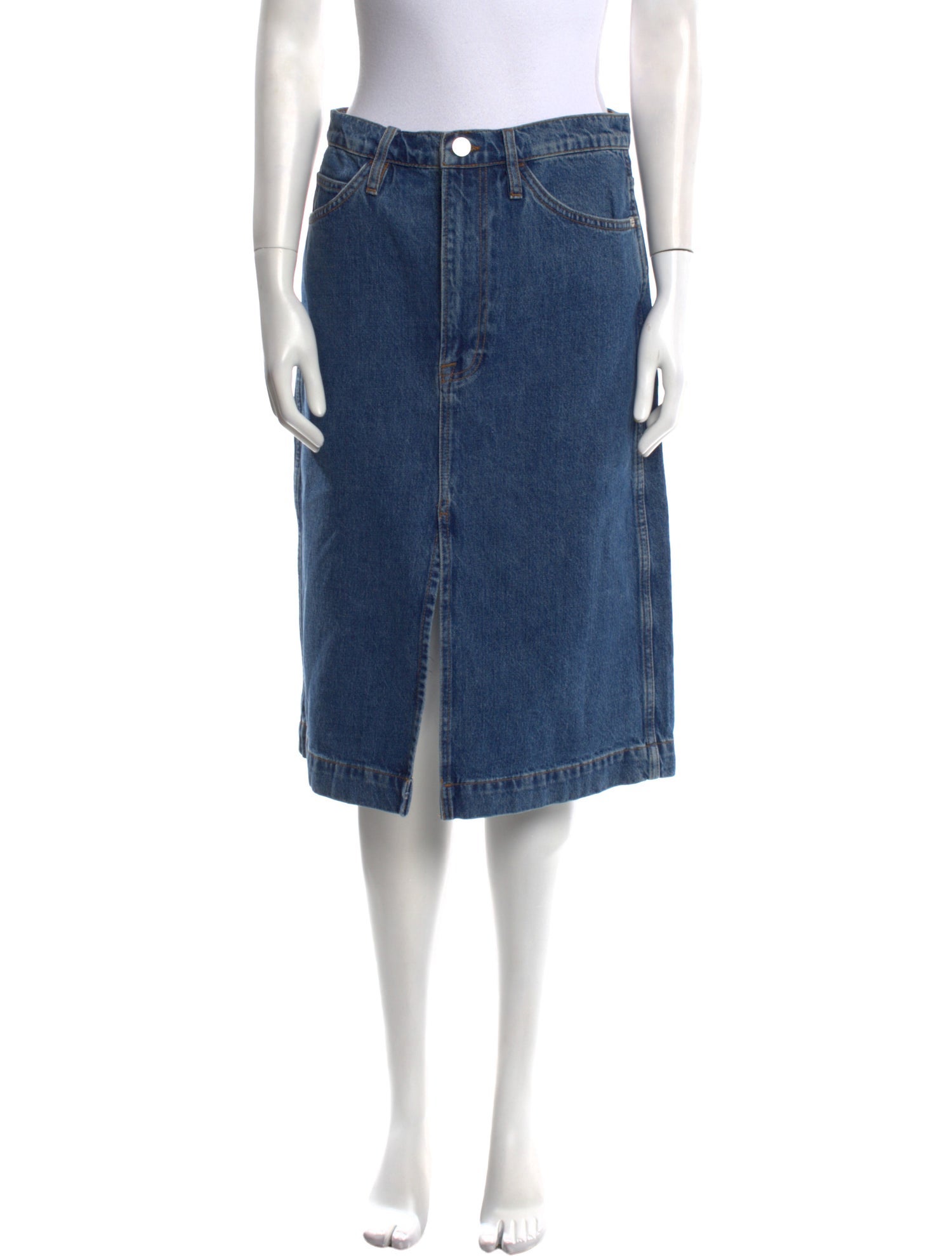 FRAME Distressed Accents Knee-Length Skirt