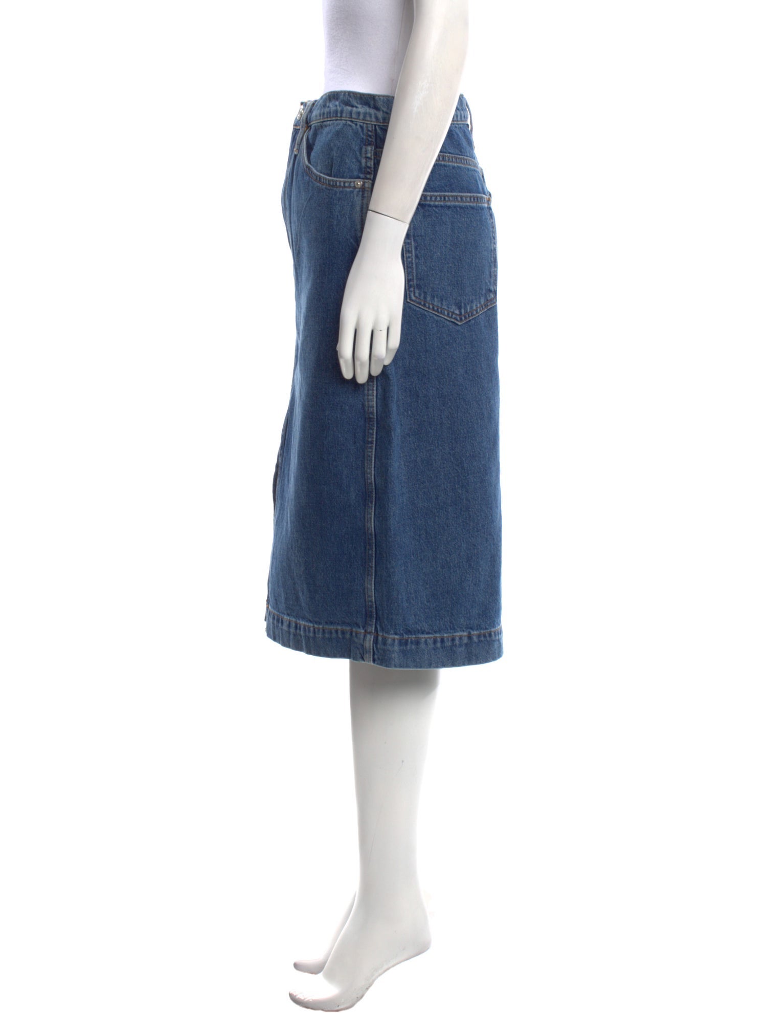 FRAME Distressed Accents Knee-Length Skirt