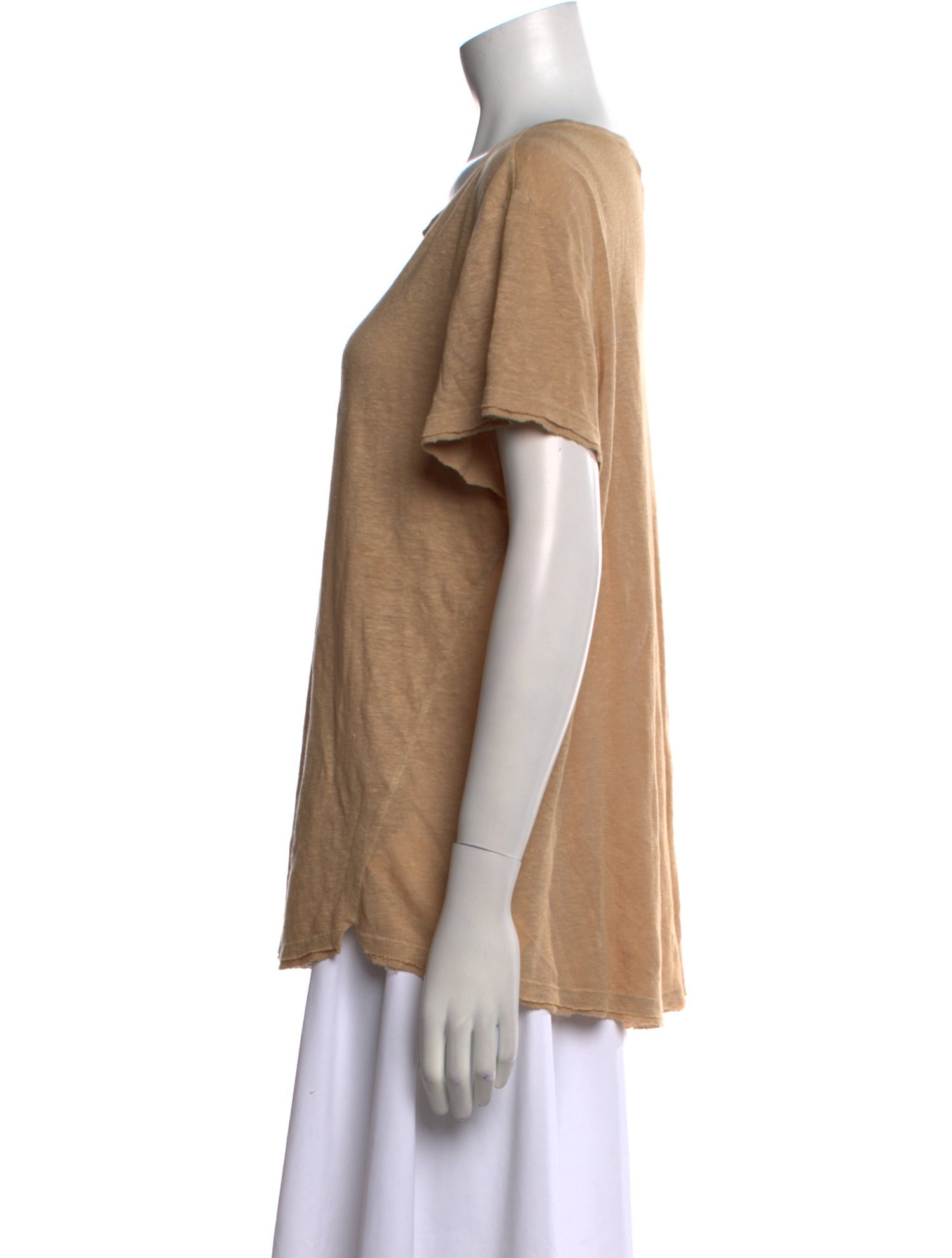 FRAME Linen Scoop Neck T-Shirt