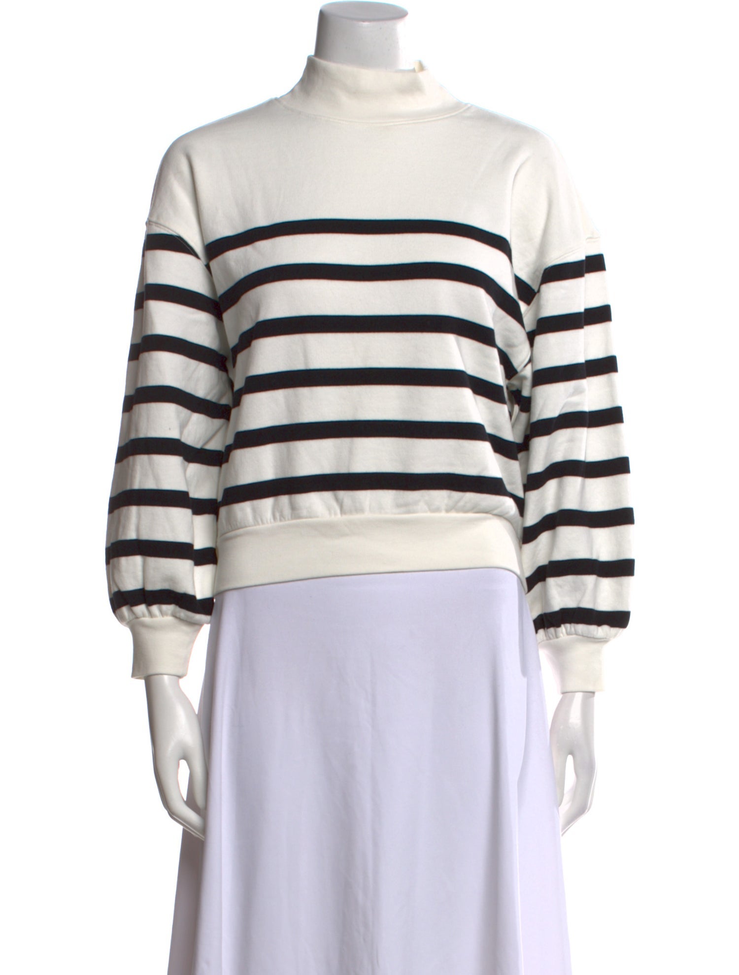 FRAME Striped Turtleneck Sweatshirt