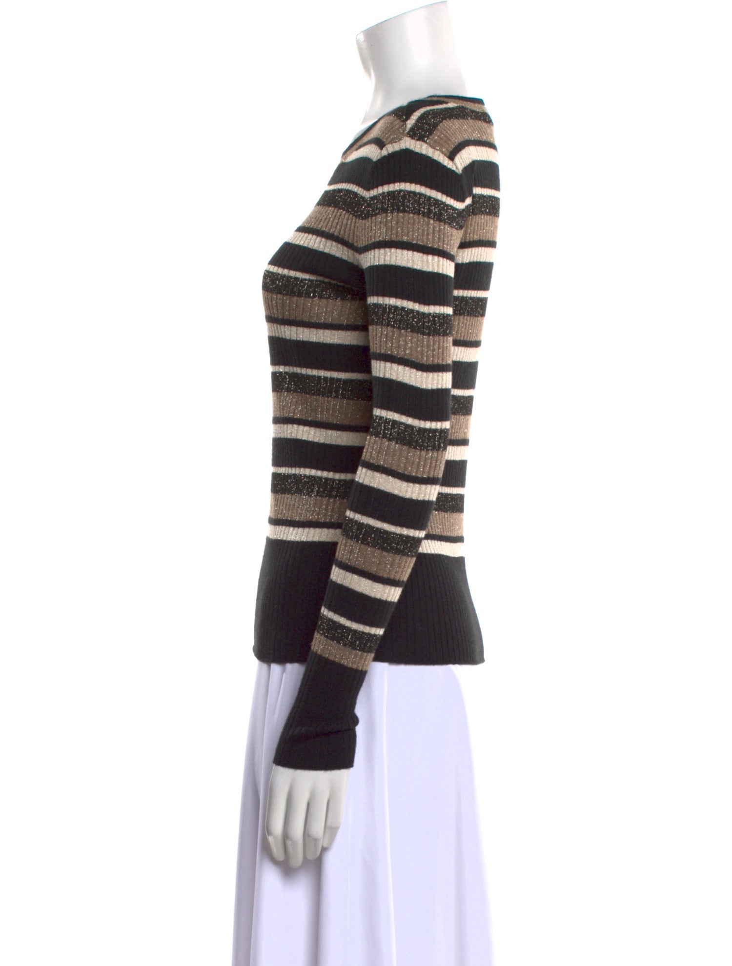 FRAME Striped Crew Neck Sweatshirt