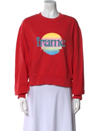 FRAME Graphic Print Crew Neck Sweatshirt