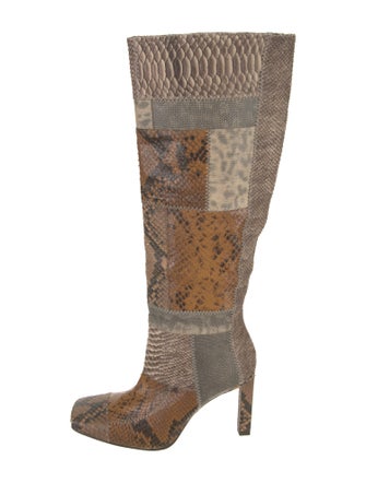 FRAME Snakeskin Animal Print Boots