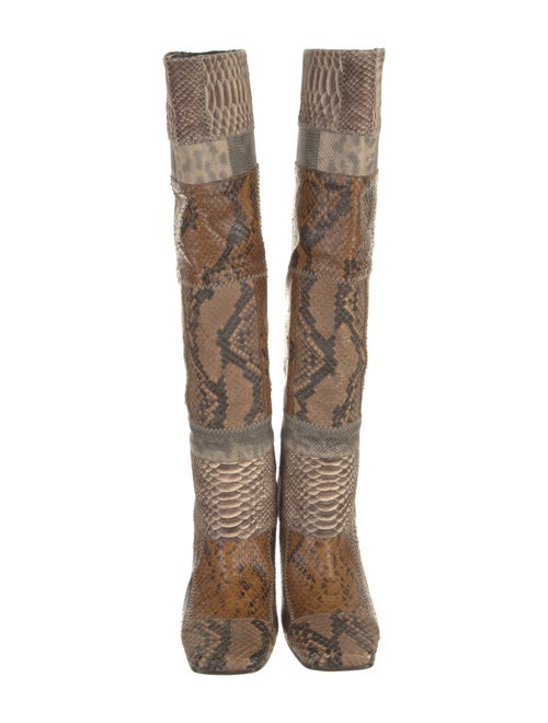 FRAME Snakeskin Animal Print Boots
