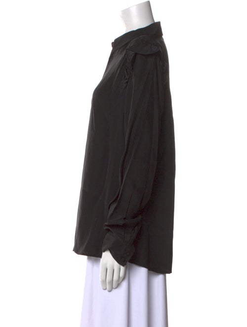 FRAME Silk Long Sleeve Button-Up Top