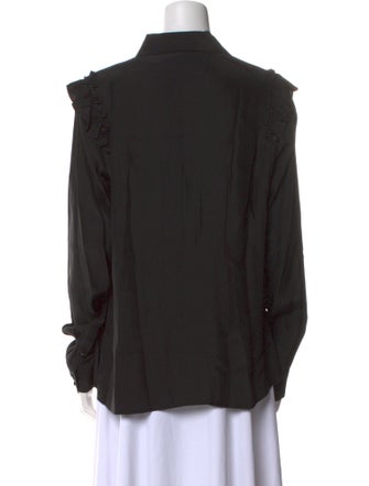 FRAME Silk Long Sleeve Button-Up Top