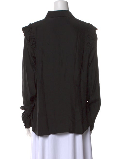 FRAME Silk Long Sleeve Button-Up Top