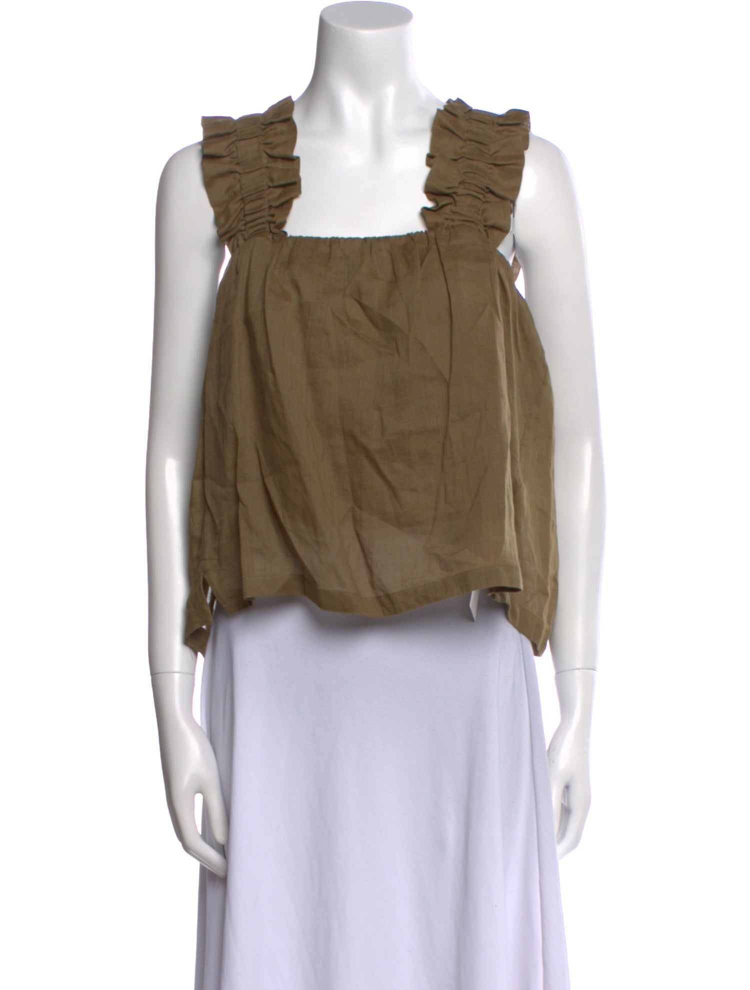 FRAME Square Neckline Sleeveless Crop Top