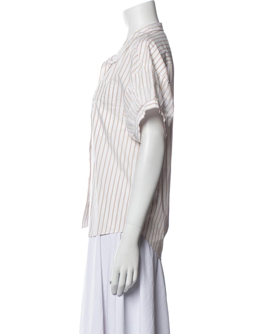 FRAME Striped Short Sleeve Button-Up Top