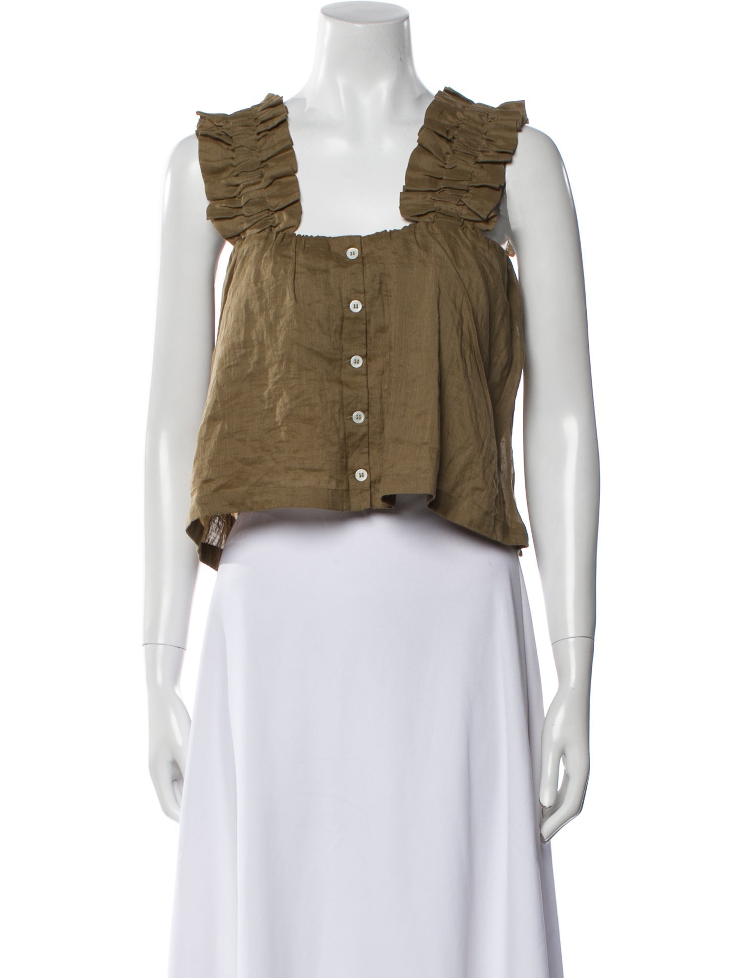 FRAME Square Neckline Sleeveless Crop Top w/ Tags