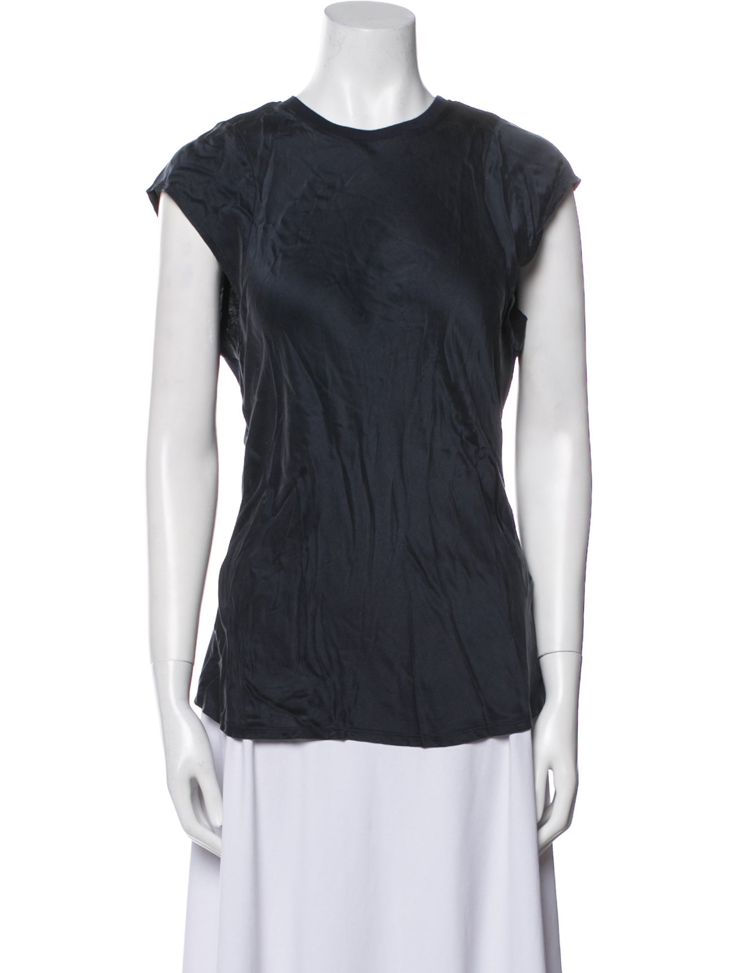 FRAME Silk Crew Neck Top