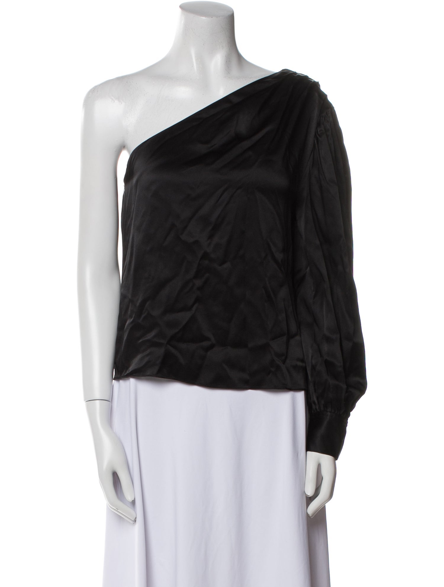 FRAME Silk One-Shoulder Top