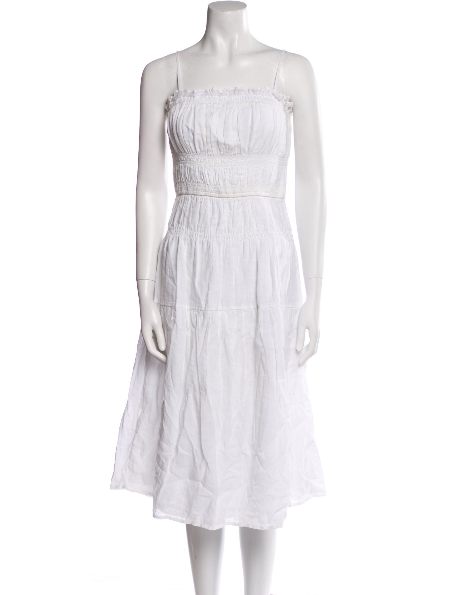 FRAME Square Neckline Midi Length Dress