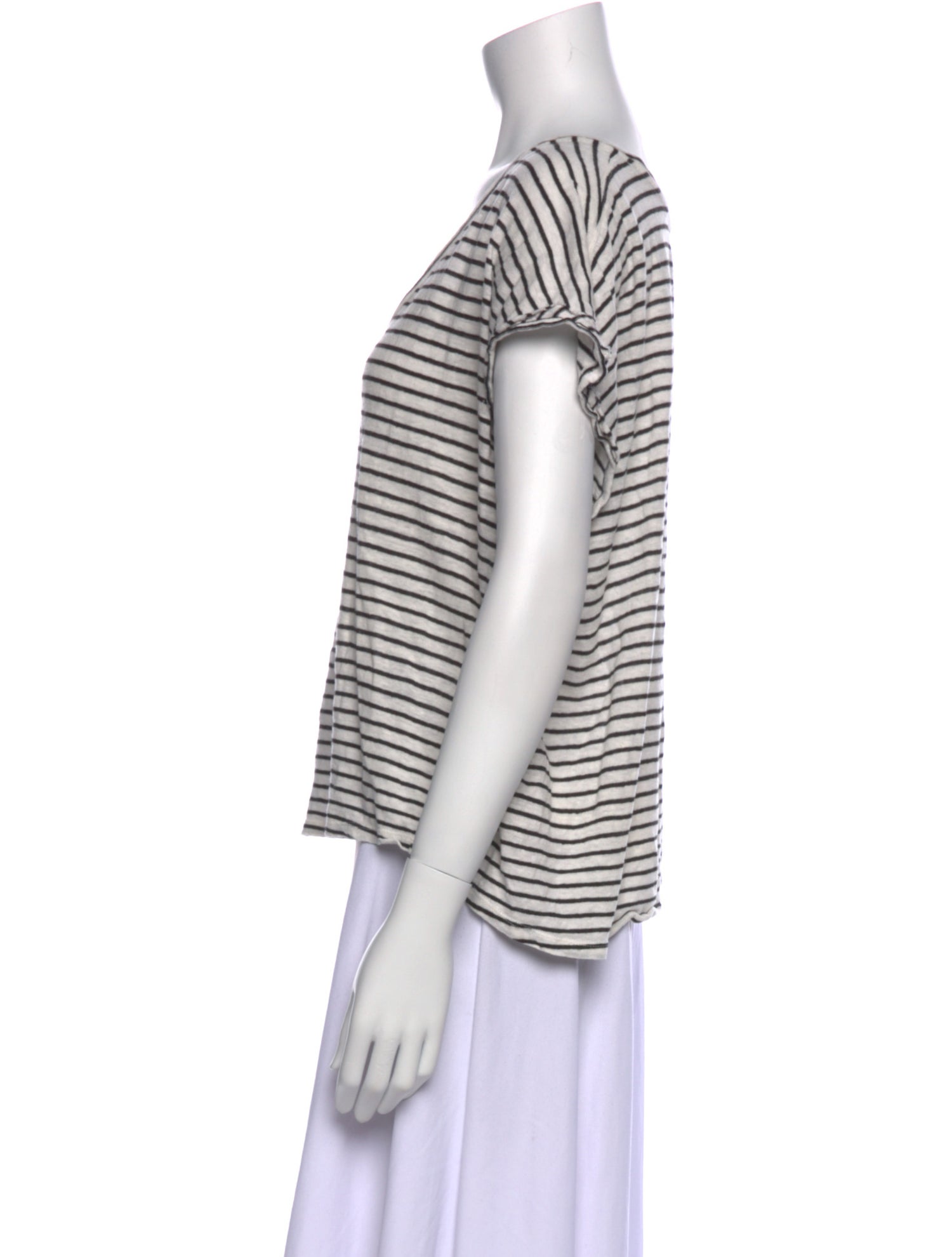 FRAME Linen Striped T-Shirt