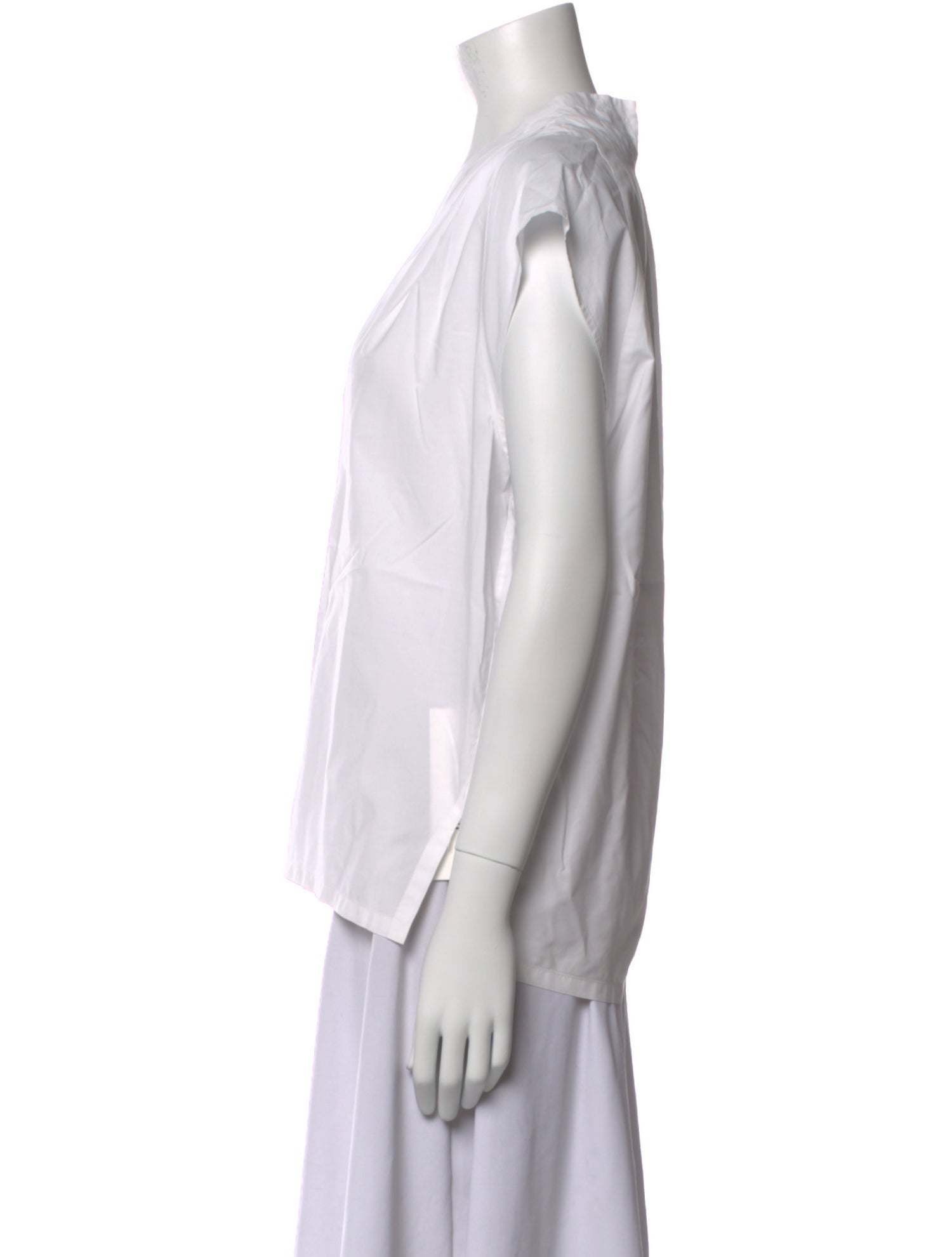 FRAME V-Neck Short Sleeve Blouse