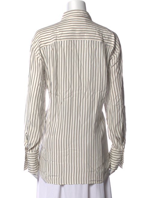 FRAME Silk Striped Button-Up Top