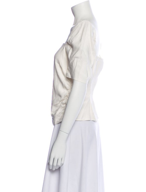 FRAME Square Neckline Short Sleeve Blouse