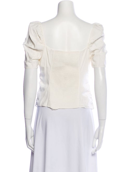 FRAME Square Neckline Short Sleeve Blouse