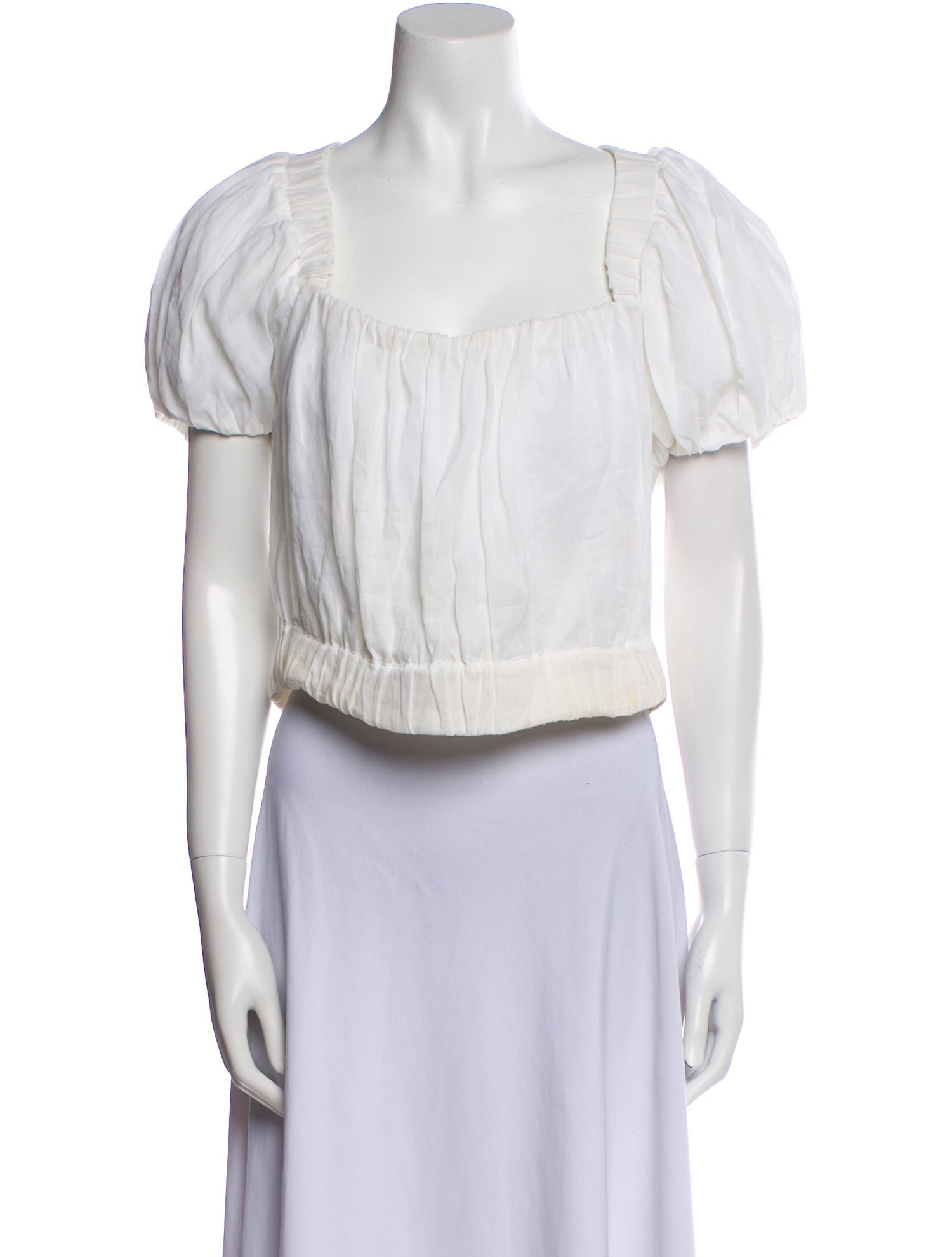 FRAME Square Neckline Short Sleeve Crop Top