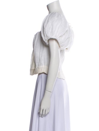 FRAME Square Neckline Short Sleeve Crop Top