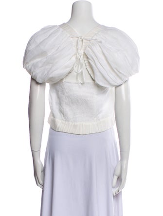 FRAME Square Neckline Short Sleeve Crop Top