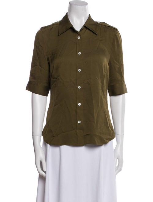 FRAME Three-Quarter Sleeve Button-Up Top