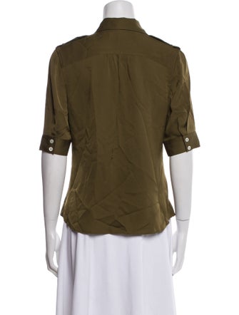 FRAME Three-Quarter Sleeve Button-Up Top