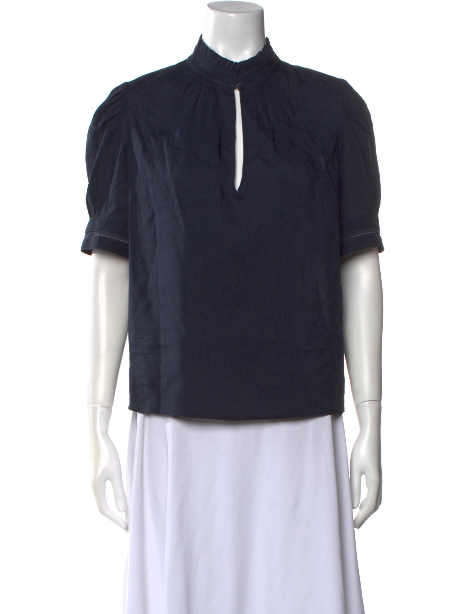 FRAME Linen Turtleneck Top