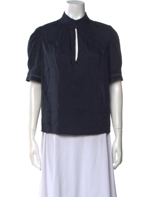 FRAME Linen Turtleneck Top